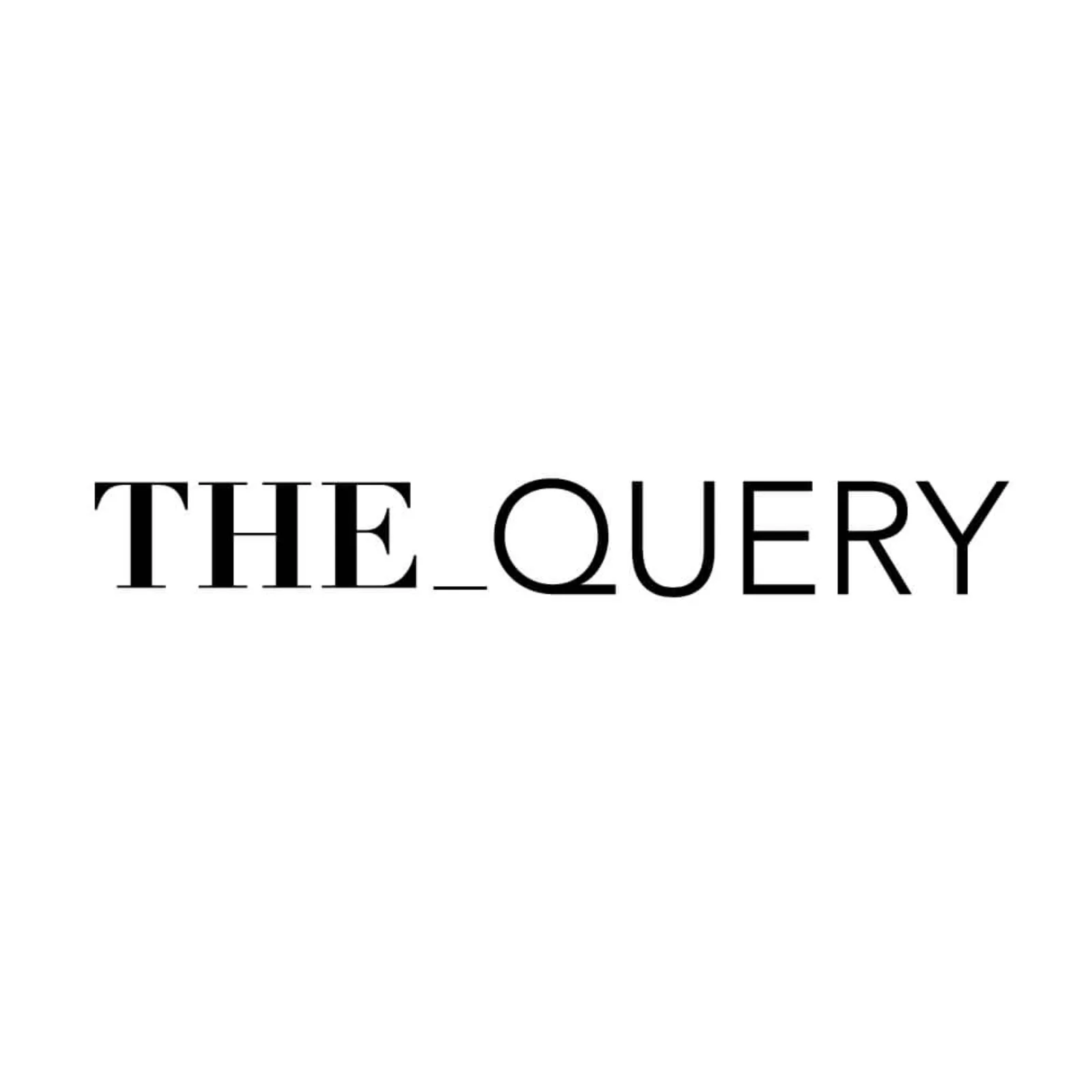 白背景に黒文字のロゴタイプ「THE_QUERY」